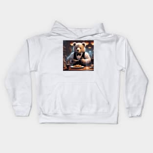 Teddy as a Waiter Kids Hoodie